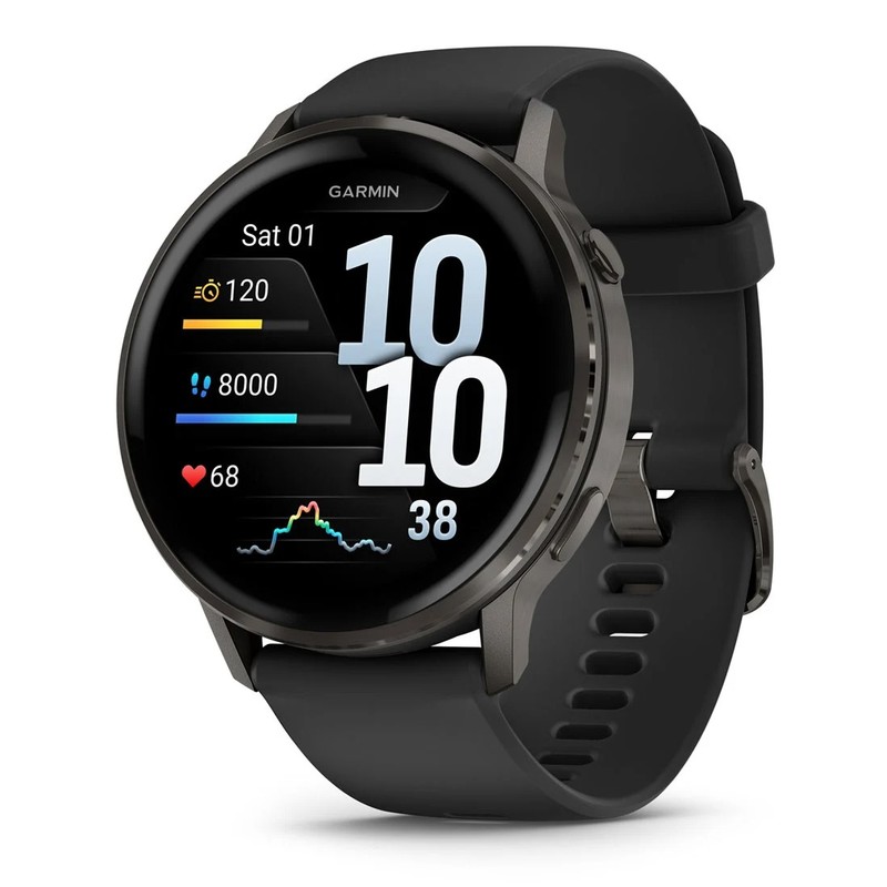 Смарт-часы Garmin Venu 4 45mm Slate with Black Silicone Band