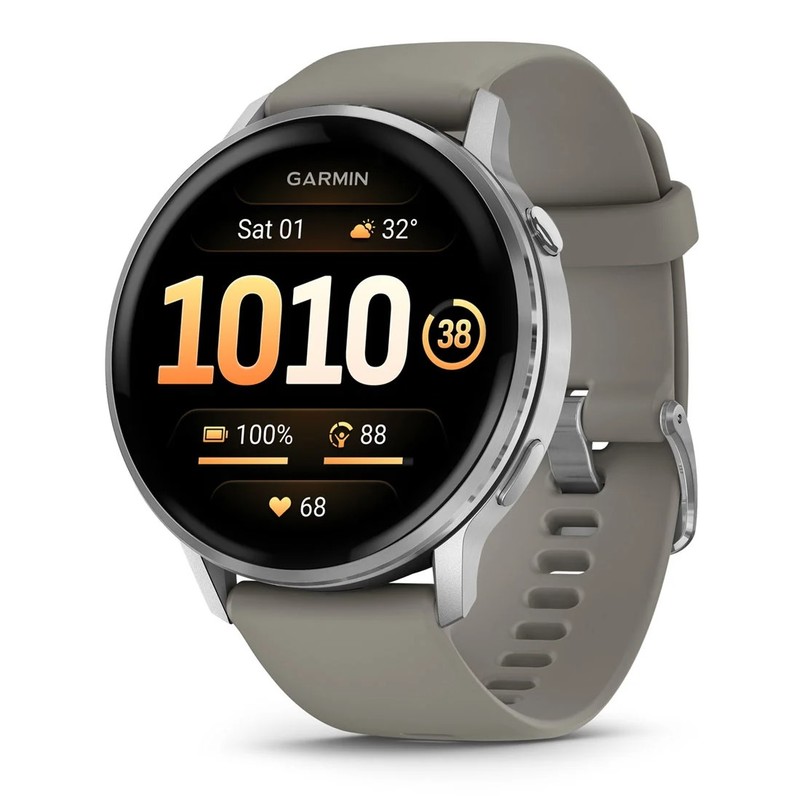 Смарт-часы Garmin Venu 4 45mm Silver with Silver Gray Silicone Band