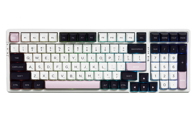Клавиатура беспроводная ATK V98 PRO V2 black currant Crystal wine