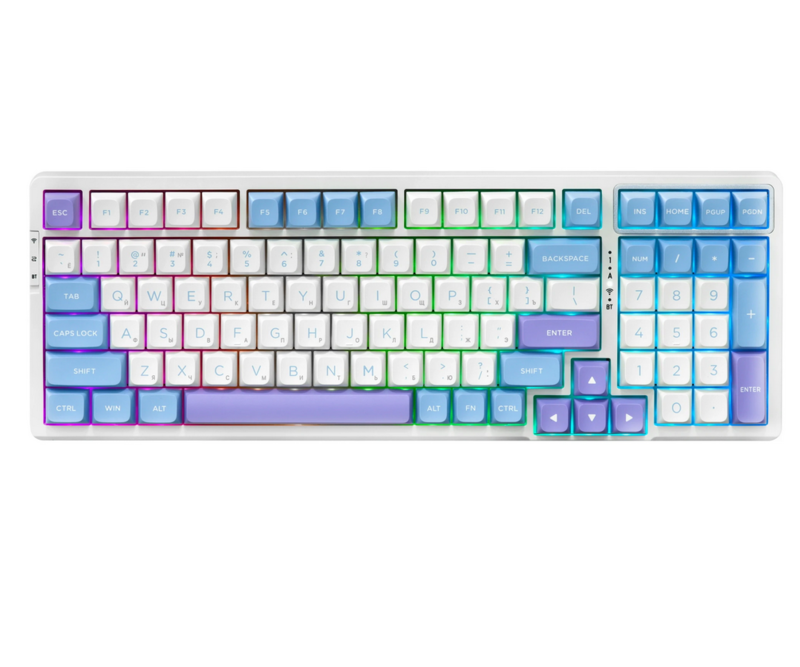 Клавиатура беспроводная ATK V98 PRO V2 sea salt blue