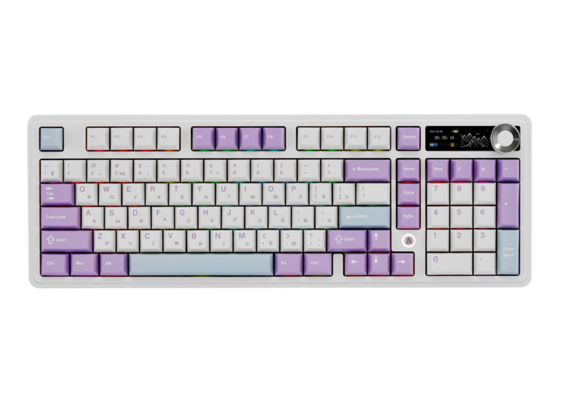 Клавиатура беспроводная Ajazz AK980 белый/фиолетовый TTC Flame Red Switch V2