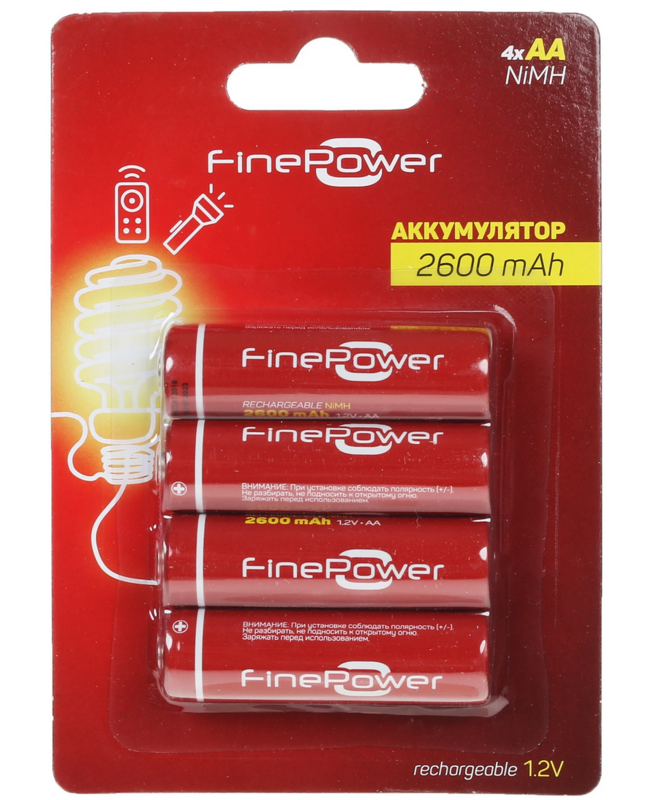 Аккумулятор Finepower AA 2600 mAh ni-mh 4шт