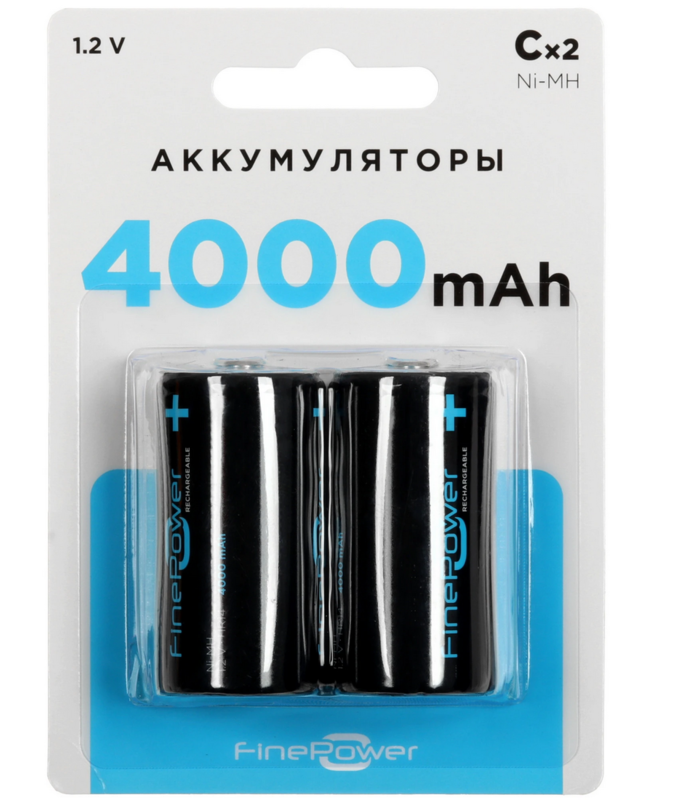 Аккумулятор FinePower C 4000 мА/ч 2шт.