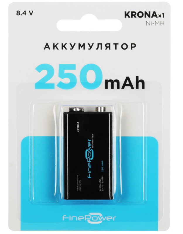 Аккумулятор Finepower Крона 250 мА/ч