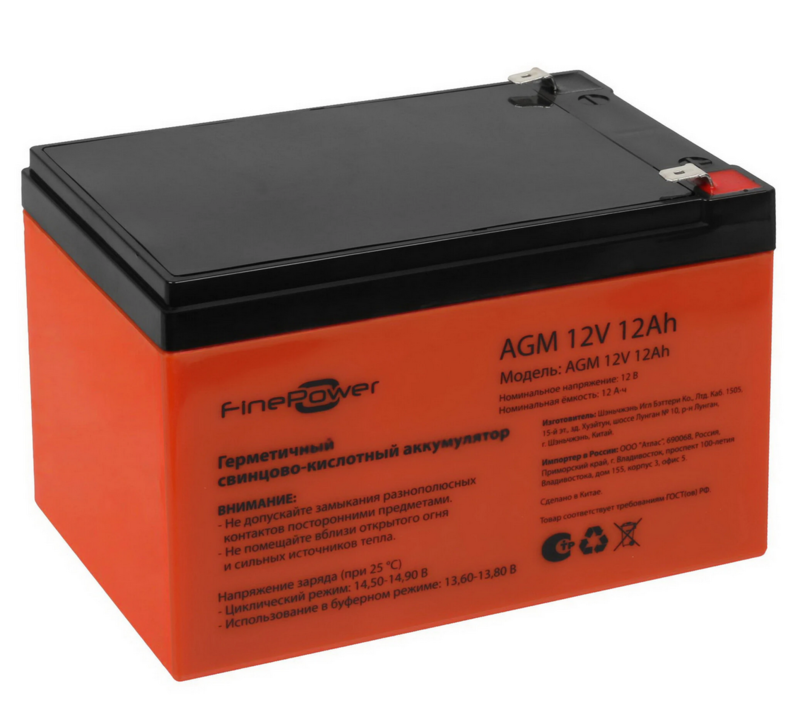 Аккумуляторная батарея для ИБП FinePower AGM 12V 12Ah