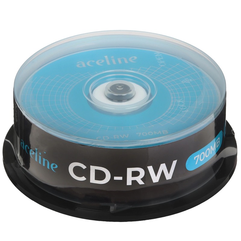 Оптический носитель Aceline CD-RW 12x Cake Box 25