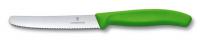 Томатный нож Victorinox с волнистым лезвием, зелёный (6.7836.L114)