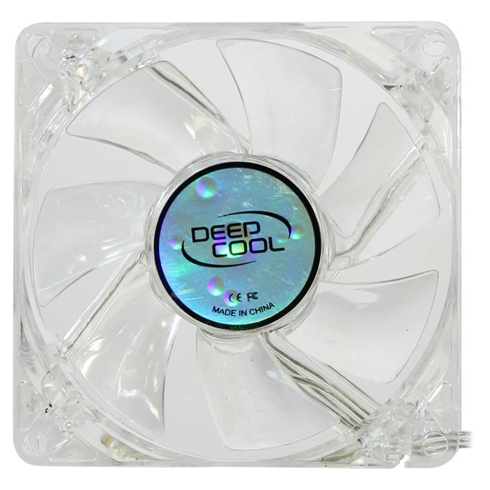Вентилятор для корпуса Deepcool XFAN 80 мм прозрачный с красной подсветкой