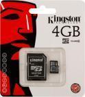 Карта памяти Kingston 4 Гб class4 microSD + адаптер