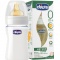 Бутылочка стекло, соска латекс Chicco, 240 мл
