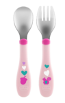 Набор столовых приборов Chicco Metal Cutlery 18м+ розовый