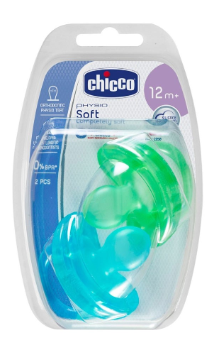 Пустышка Chicco Physio Soft 12м+ для мальчиков, 2 шт