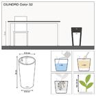 Кашпо Lechuza Cilindro Color 32 серое