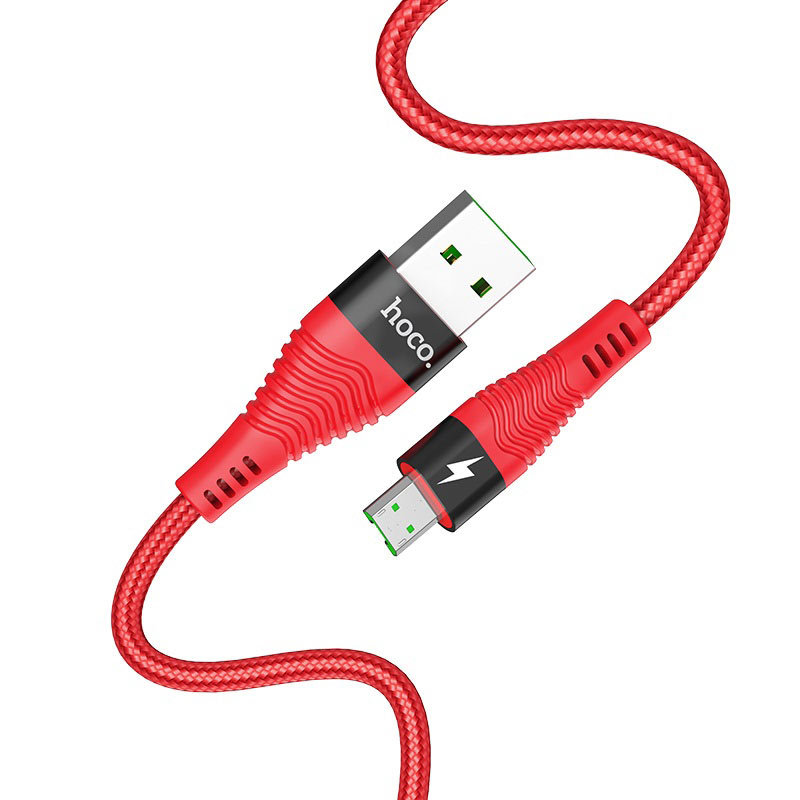 Кабель Hoco U53 USB-microUSB красный