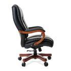 Кресло Бюрократ CH-N 403 WALNUT (кожа) черное