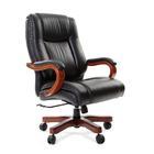Кресло Бюрократ CH-N 403 WALNUT (кожа) черное